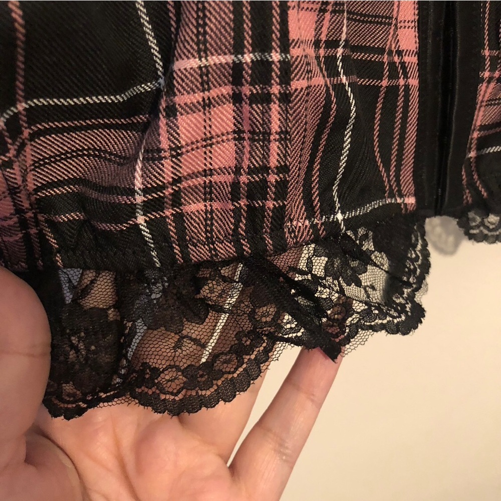 Widow dollskill pink plaid ruffle corset top sz xxl - Picture 11 of 11